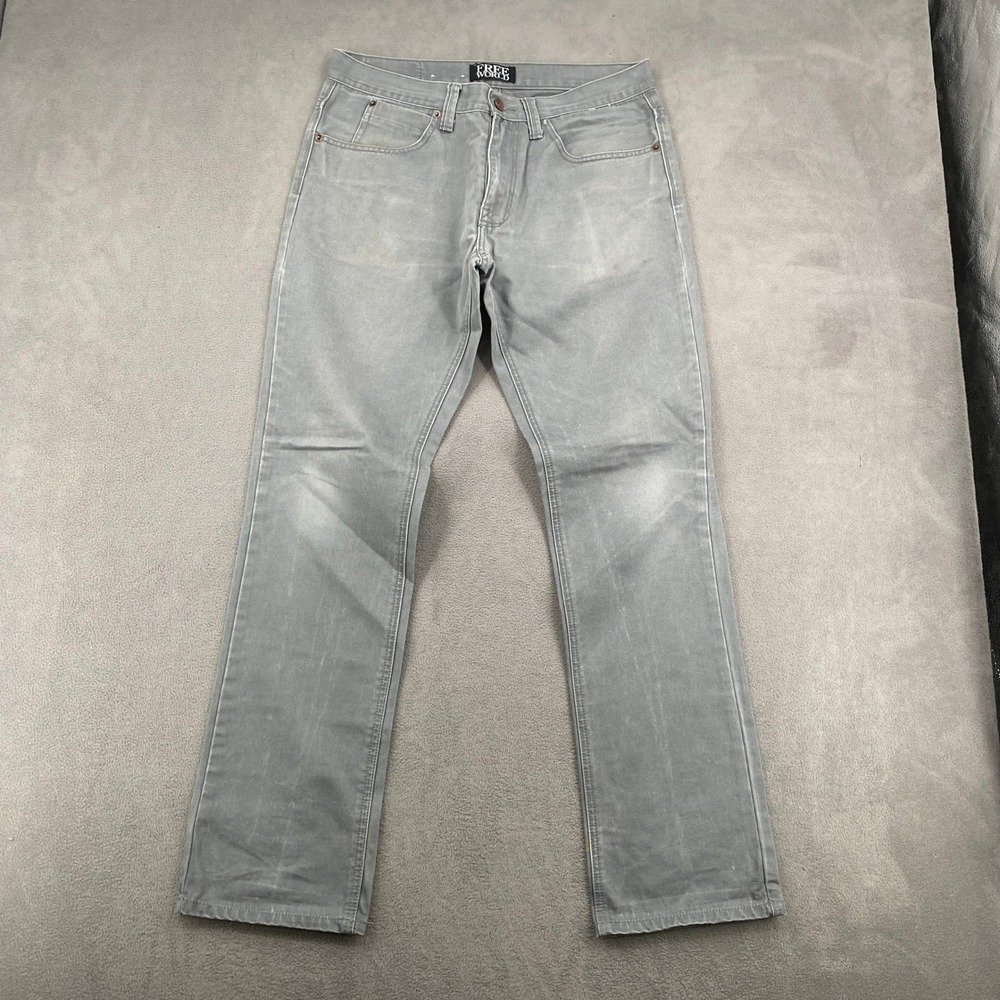 Free World Mens 32 Grey Straight Leg Skate Pants 100% Cotton RN 116442
